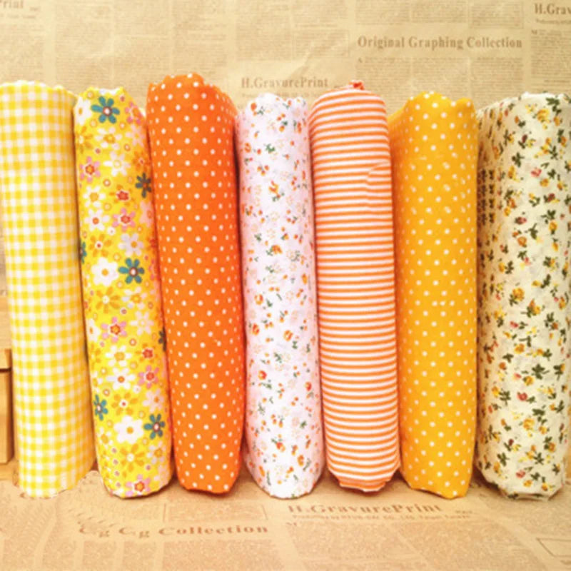 Vintage Floral Series 7 Pieces Pre-Cut Thick Cotton Quilt Fabric
