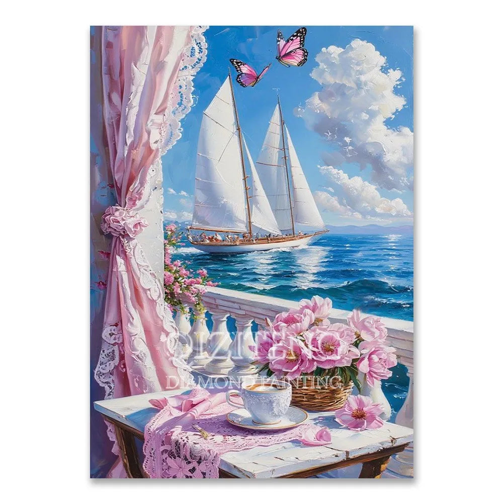European Architecture 5D DIY Diamond Painting Kit Natural Landscape