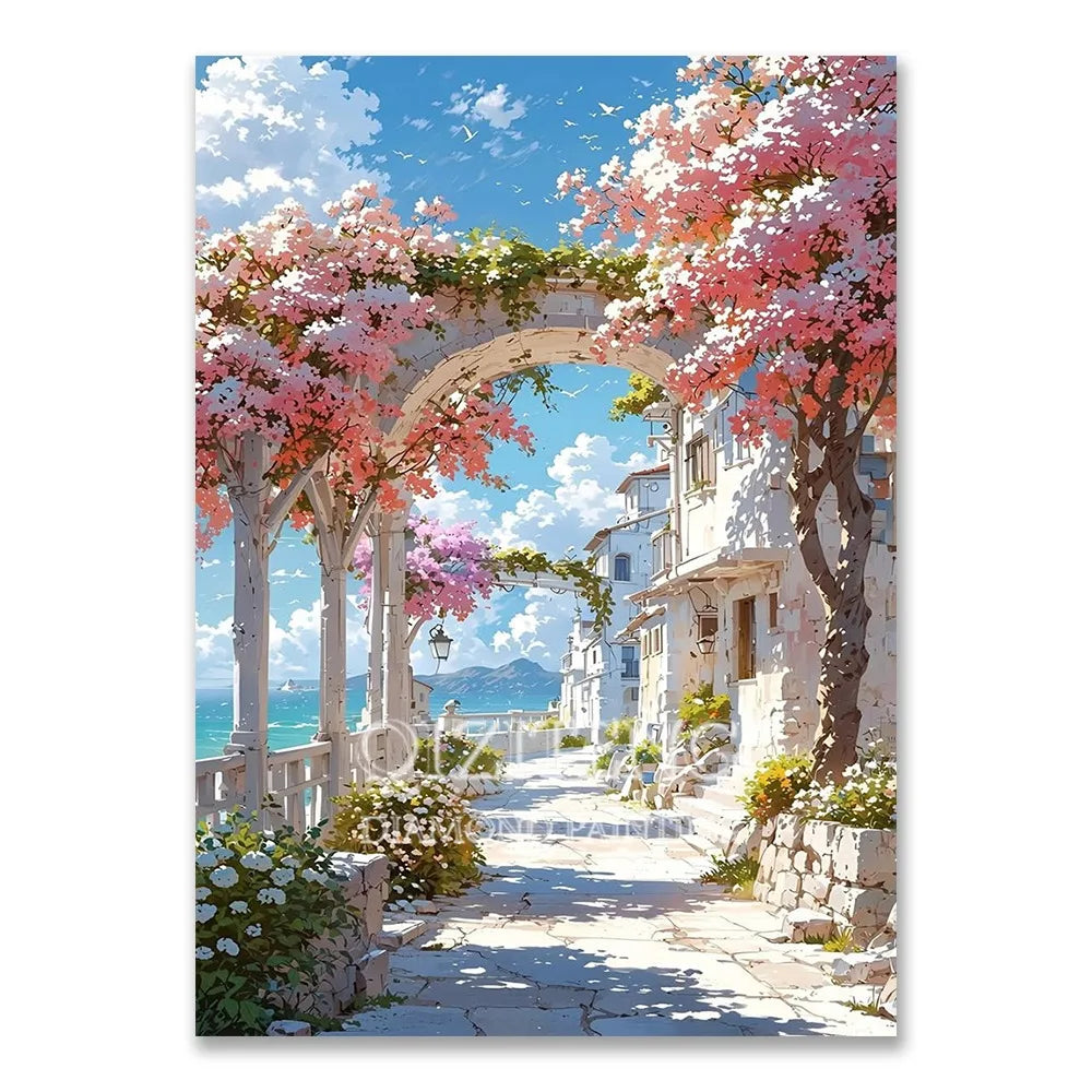 European Architecture 5D DIY Diamond Painting Kit Natural Landscape