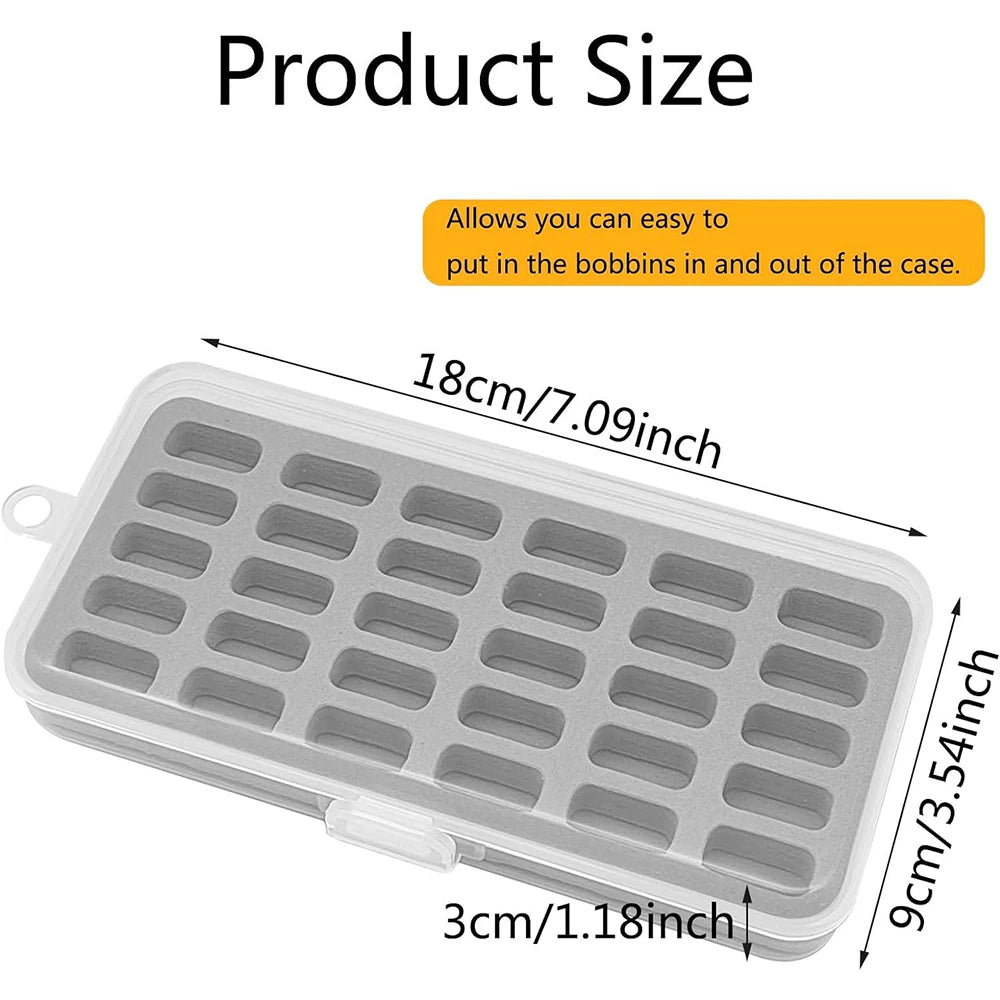 30 Grid Bobbin Storage Boxes Empty Plastic Thickened Sponge