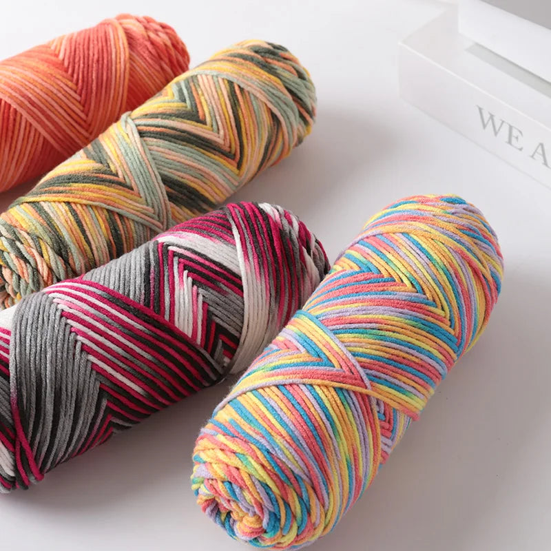 300g Halo Dyed 5-Strand Dyed Milk Cotton woven Crochet Yarn