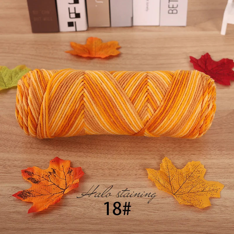 300g Halo Dyed 5-Strand Dyed Milk Cotton woven Crochet Yarn