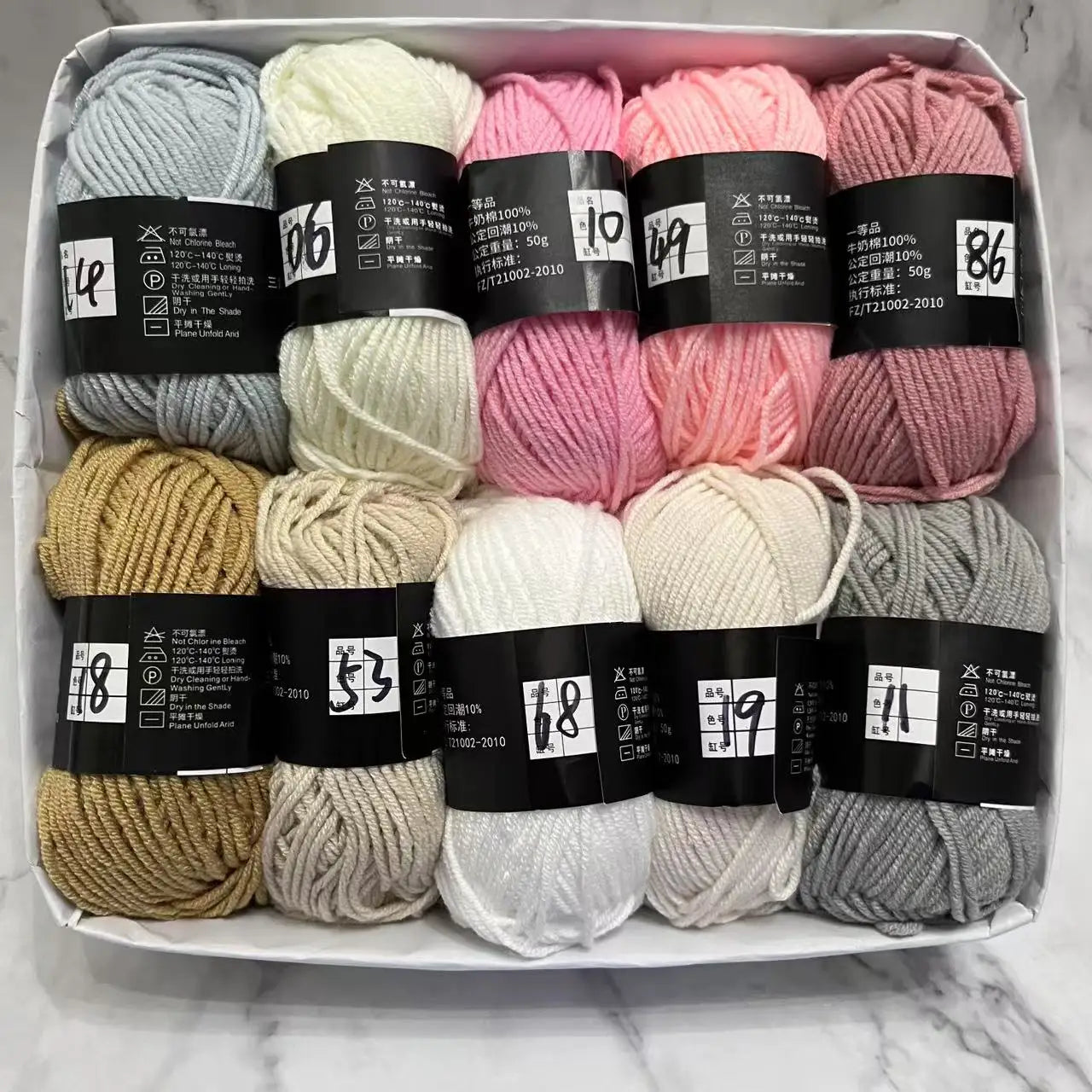 10pcs/Lot Milk Cotton Yarn 500g Soft-Dyed 4ply Knitting Crochet Bags