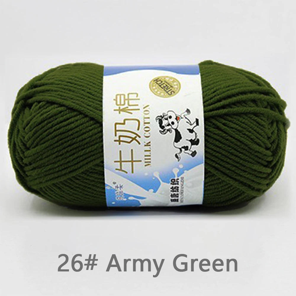 New 5Pcs colorful Soft Milk Cotton 5Ply Yarn Children, Adults