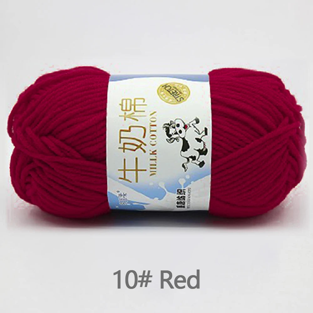 New 5Pcs colorful Soft Milk Cotton 5Ply Yarn Children, Adults