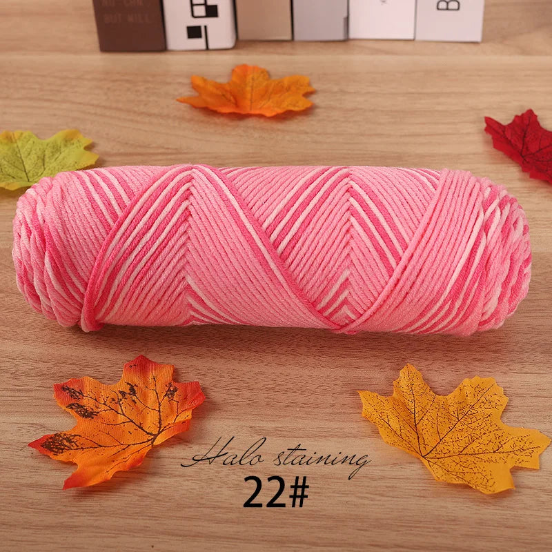 300g Halo Dyed 5-Strand Dyed Milk Cotton woven Crochet Yarn