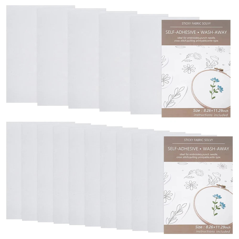 5/10pcs Water Soluble Embroidery Stabilizer Hand Embroidered Patterns Printable Paper Sewing DIY Accessories for Freely Printed