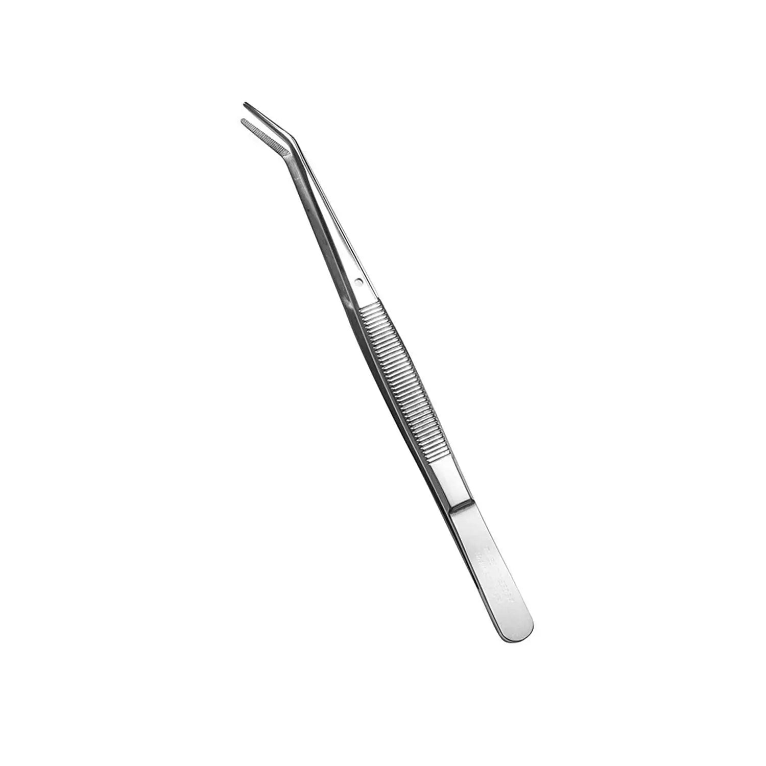Stainless Steel Tweezers, Curved Serrated Tip Multipurpose Sewing Machine Tweezers