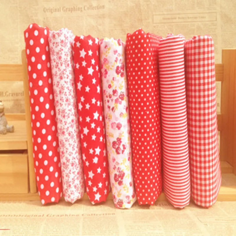 Vintage Floral Series 7 Pieces Pre-Cut Thick Cotton Quilt Fabric