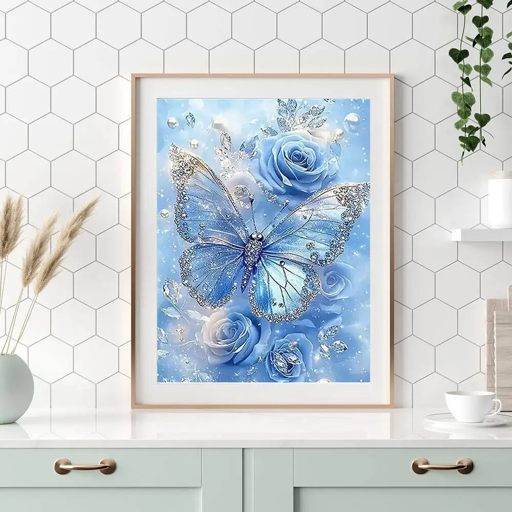HUACAN Ice Diamond Butterfly Animal 5D Diamond Painting Art Kit
