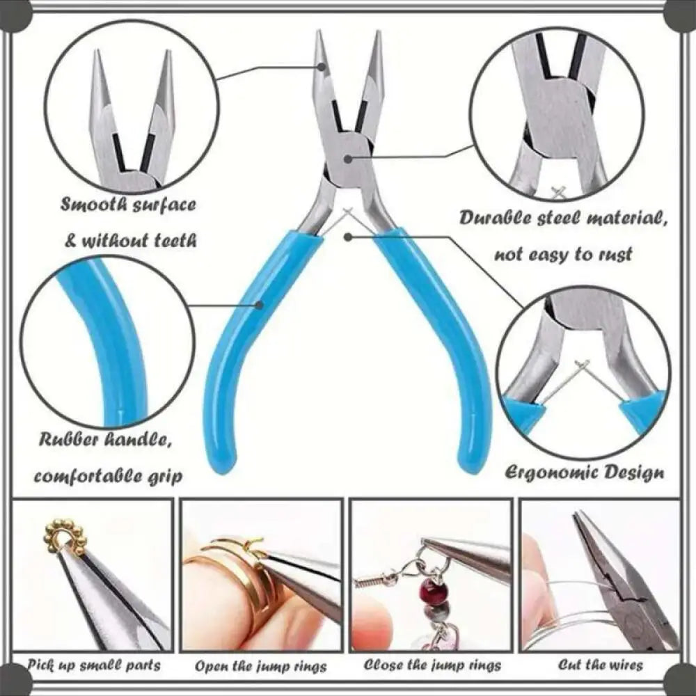 1Pack Jewelry Making Supplies Kits w/Pliers Jump Ring Opener Awl