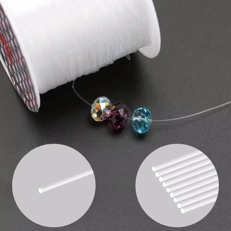 100M Plastic Crystal Beading Fishing Line No Elastic Jewelry Wire