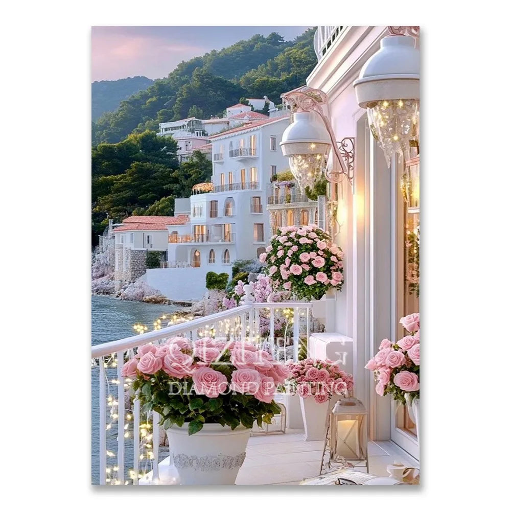 European Architecture 5D DIY Diamond Painting Kit Natural Landscape