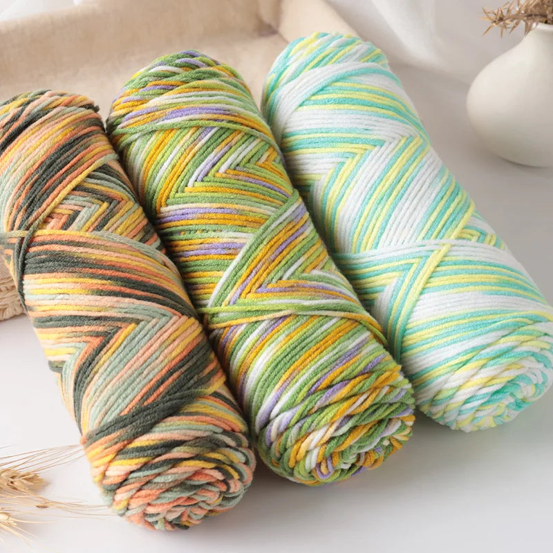 300g Halo Dyed 5-Strand Dyed Milk Cotton woven Crochet Yarn