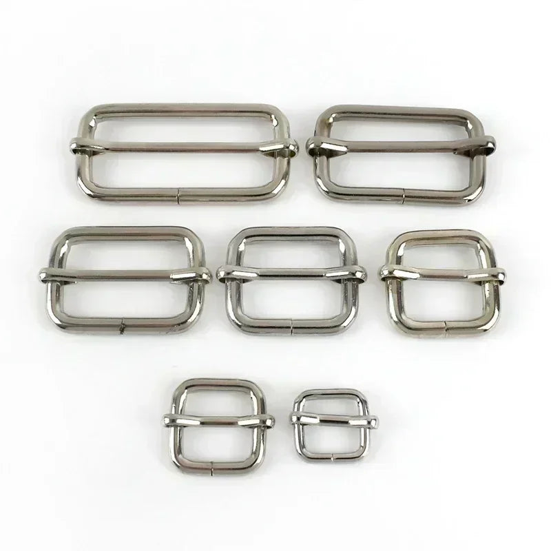 5/10Pc 20-50mm Metal Slides Tri-glides Wire-formed Roller Pin Buckles Strap Slider Adjuster for Bags Garment Leather Accessories