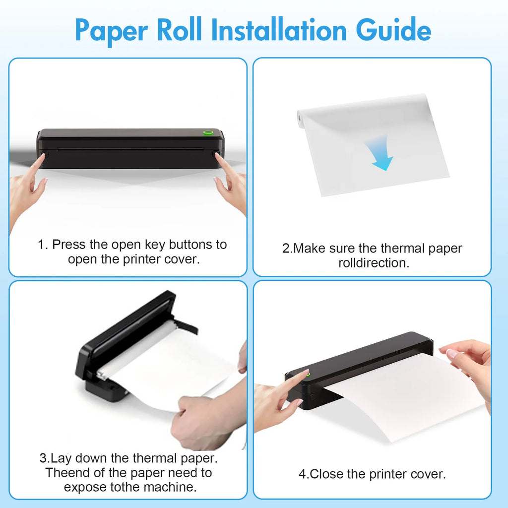 Portable Printers Wireless Inkless Thermal A4 Label Maker US Letter/A4/A5/B5