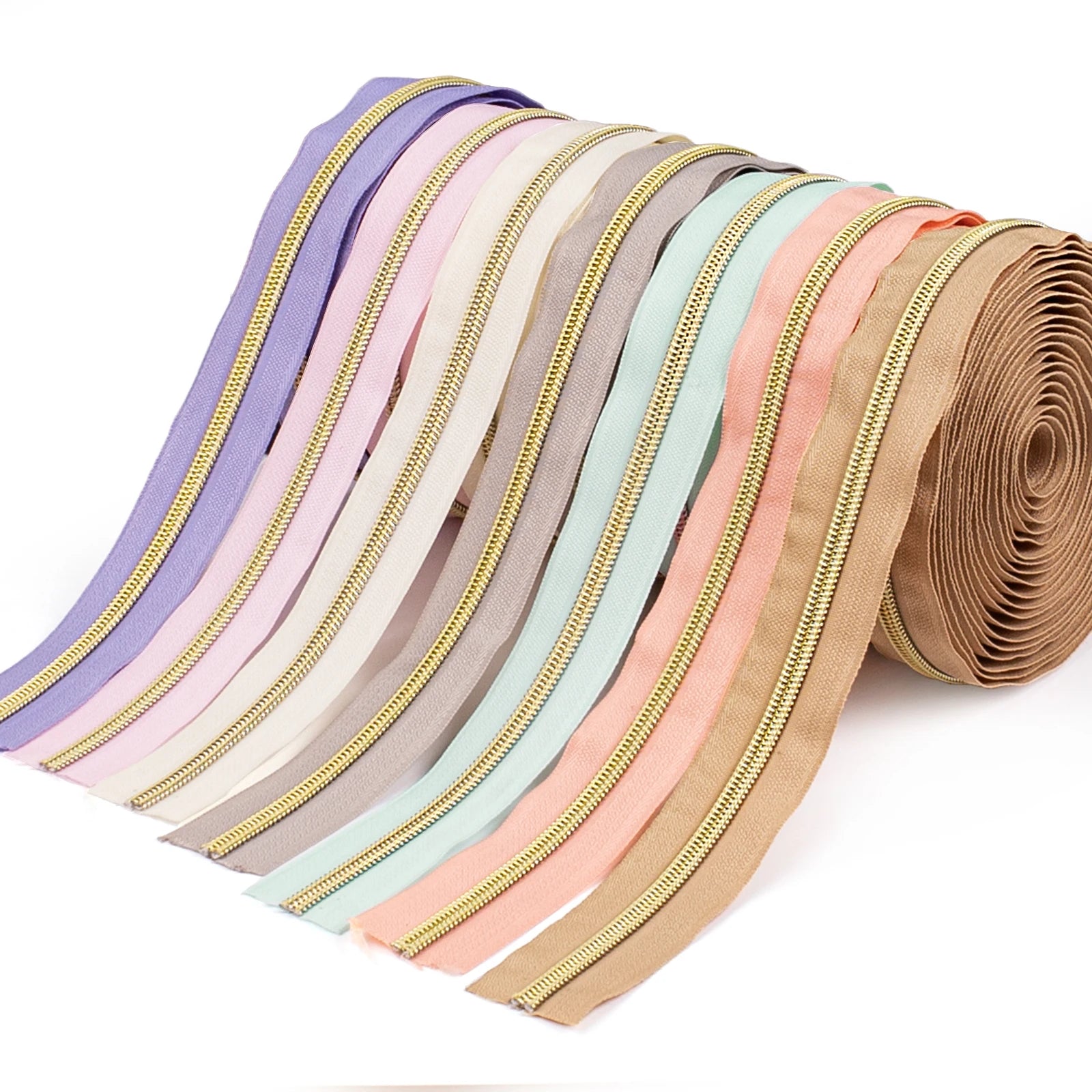 Contrast Color Zipper Set 5m 4. Zipper 10 Zipper Puller,