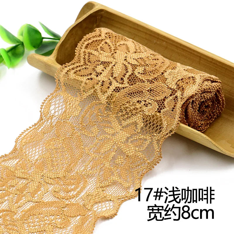 1Meter Elastic Lace Ribbon Crafts Fabric Lace Trimming Home Garment
