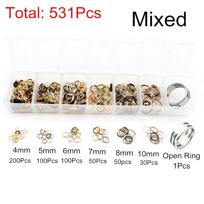 Box 3/4/5/6/7/8 10mm 8-Colors Open Jump Rings Link Loop Connector
