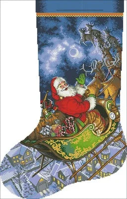 Christmas sock , 100% cotton threads Counted Cross stitch sets Kit 4