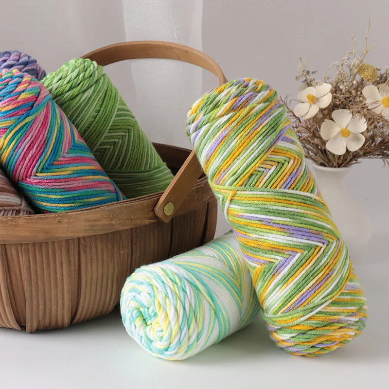 300g Halo Dyed 5-Strand Dyed Milk Cotton woven Crochet Yarn