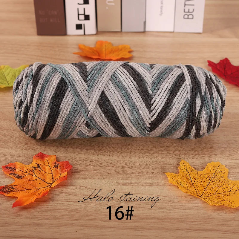 300g Halo Dyed 5-Strand Dyed Milk Cotton woven Crochet Yarn