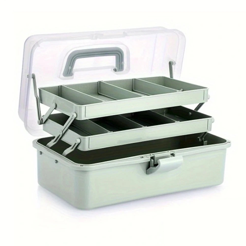 3-Layer Multipurpose Craft Organizers and Storage with Adjustable Dividers, Portable