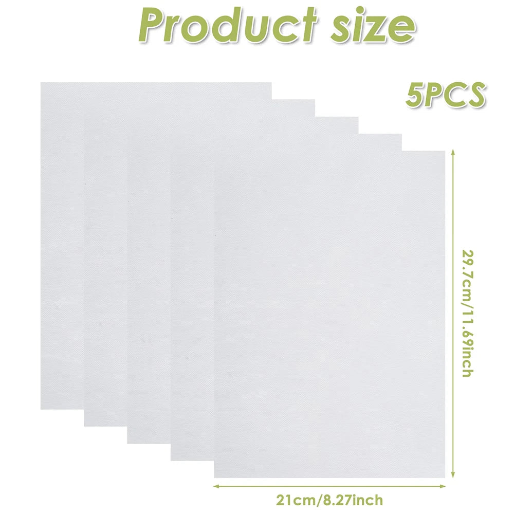 5/10pcs Water Soluble Embroidery Stabilizer Hand Embroidered Patterns Printable Paper Sewing DIY Accessories for Freely Printed