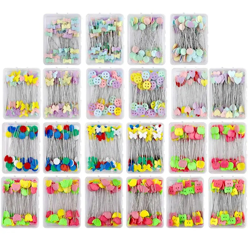 100/50Pcs Patchwork Pins Sewing/Embroidery/Quilting Tools Needle Fixed Metal Button Pins