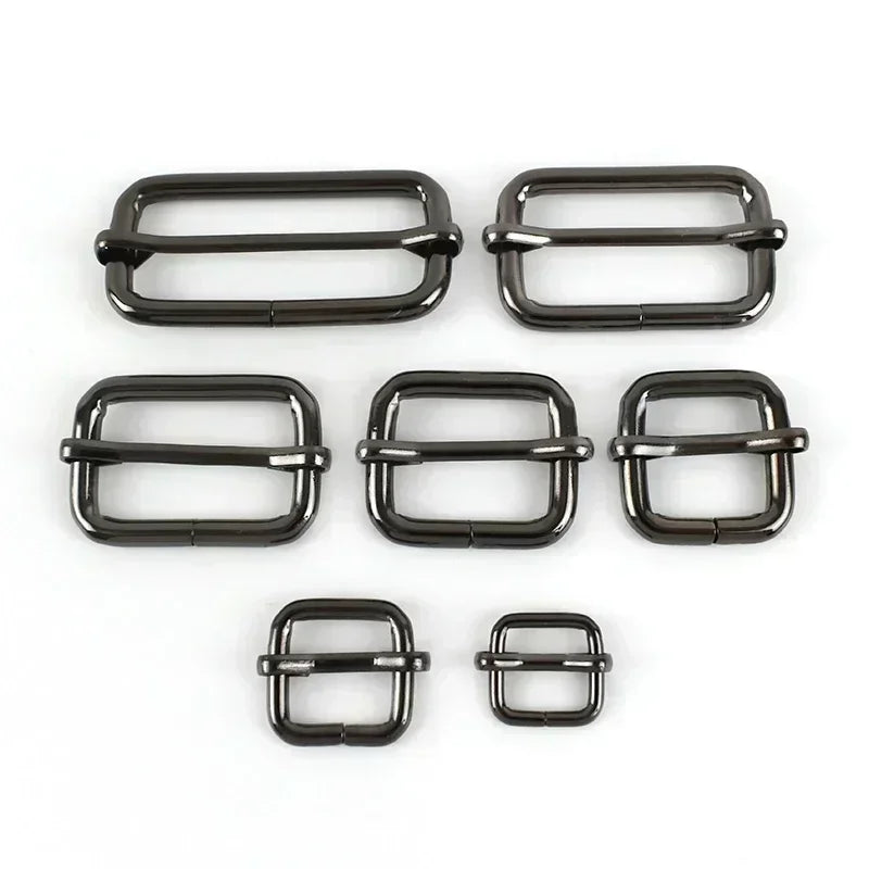 5/10Pc 20-50mm Metal Slides Tri-glides Wire-formed Roller Pin Buckles Strap Slider Adjuster for Bags Garment Leather Accessories
