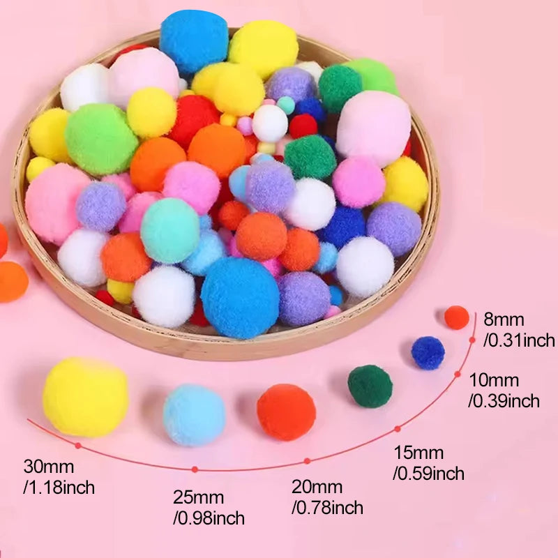 20g/Pack Colorful Pompoms Soft Round Pompom Fluffy Ball DIY Craft