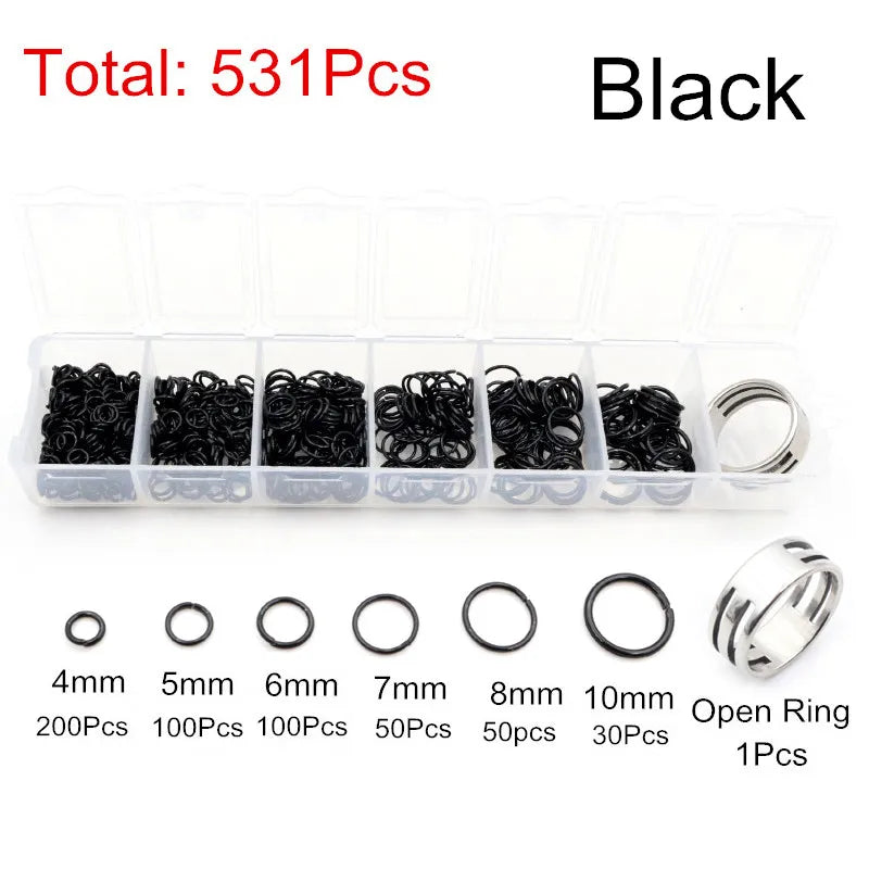 Box 3/4/5/6/7/8 10mm 8-Colors Open Jump Rings Link Loop Connector