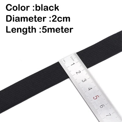 5Meters Sewing Elastic Band Heavy Stretch High Elasticity Knit White/black/10-60MM