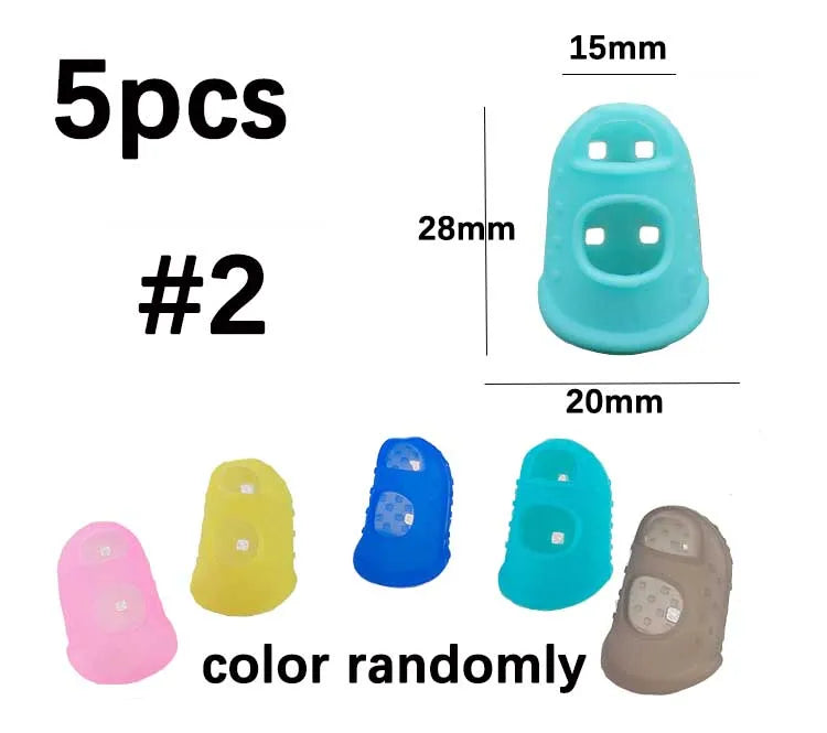 5pcs/Lot Multifunctional Silicone Thimbles Hollowed Out Breathable Protective Finger Sleeve