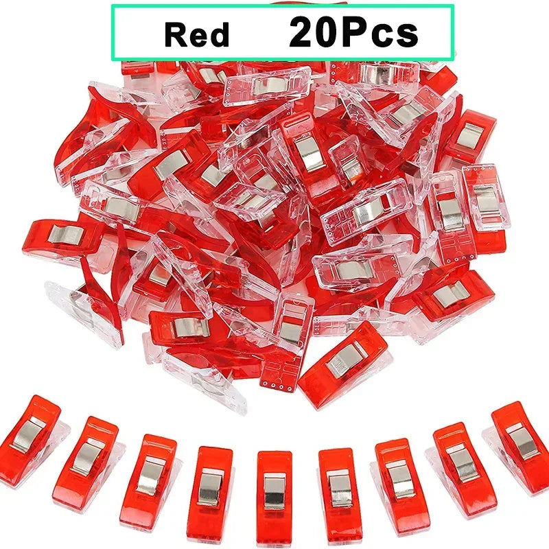 20/50Pcs Multipurpose Plastic Sewing Clips Colorful Binding Clips Craft Quilting