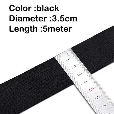 5Meters Sewing Elastic Band Heavy Stretch High Elasticity Knit White/black/10-60MM
