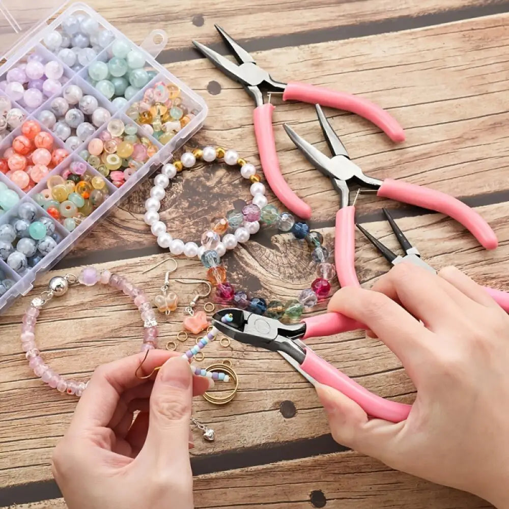 1Pack Jewelry Making Supplies Kits w/Pliers Jump Ring Opener Awl