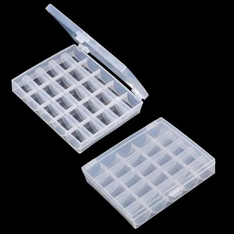 1pc Sewing Machine Empty Bobbin Storage Organizer 25 Slots Transparent Plastic