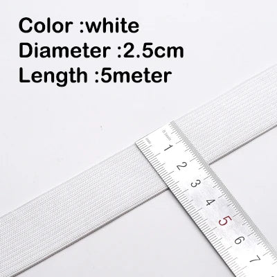 5Meters Sewing Elastic Band Heavy Stretch High Elasticity Knit White/black/10-60MM