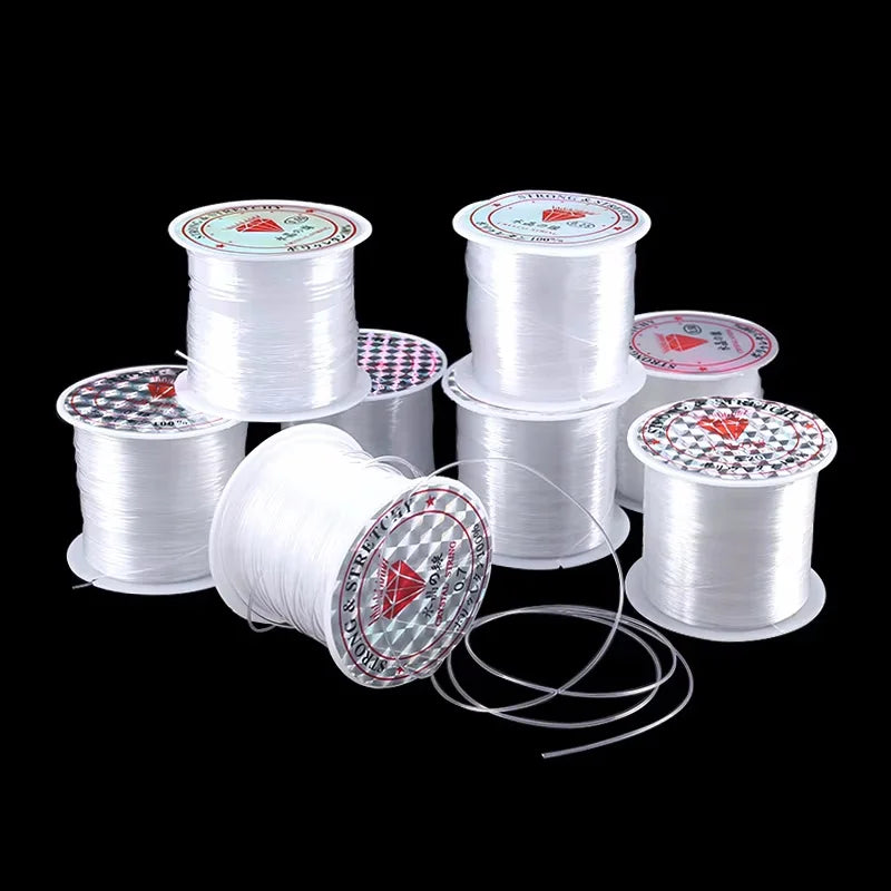 100M Plastic Crystal Beading Fishing Line No Elastic Jewelry Wire
