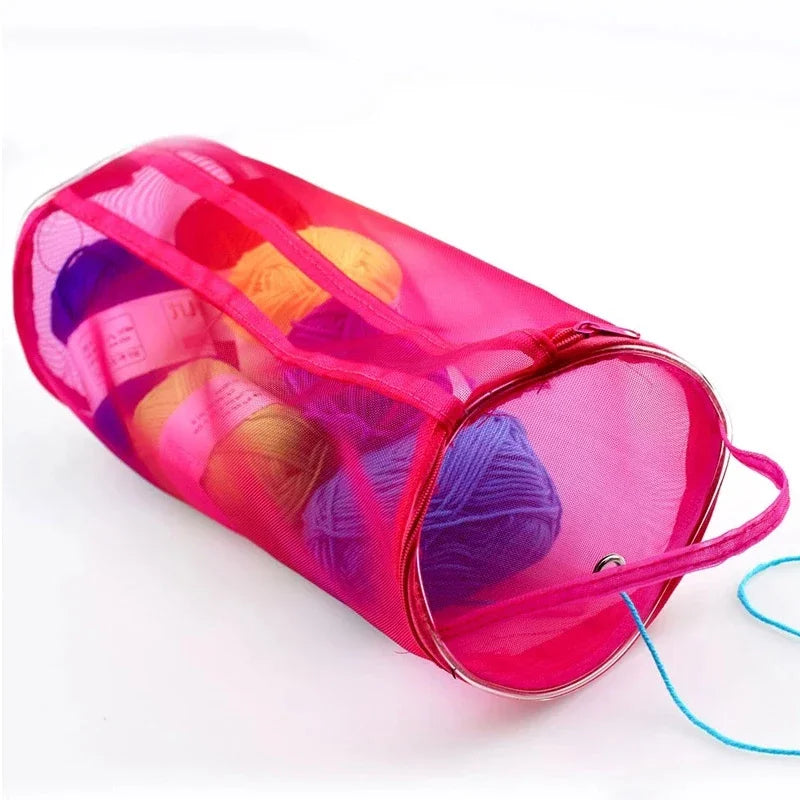 1Pc Portable Yarn Storage Bag Hollow Mesh Knitting Wool Yarn