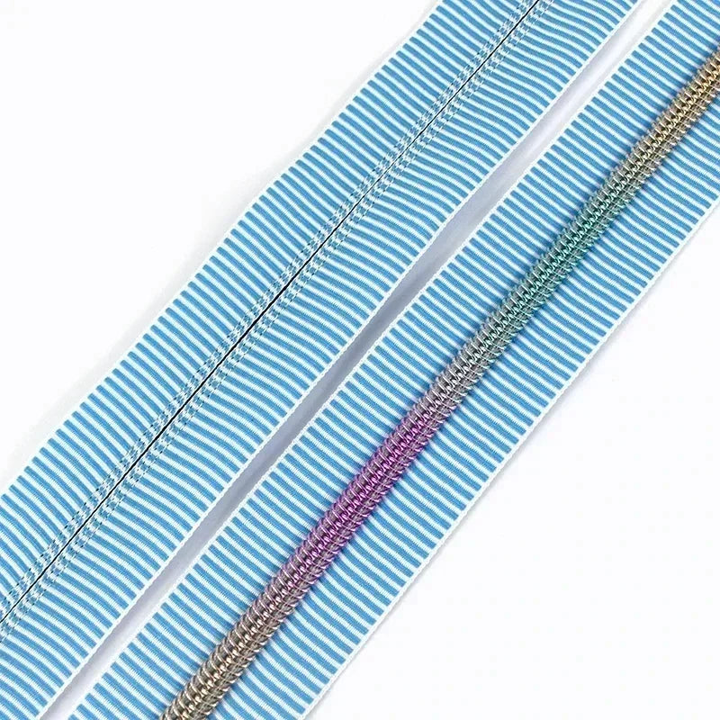 1/2/5Meters 5# Stripe Sewing Coil Zipper for Nylon Zips Bags Garment Decor Zip Tape By Meter Zippers Repair Kit DIY Accessories
