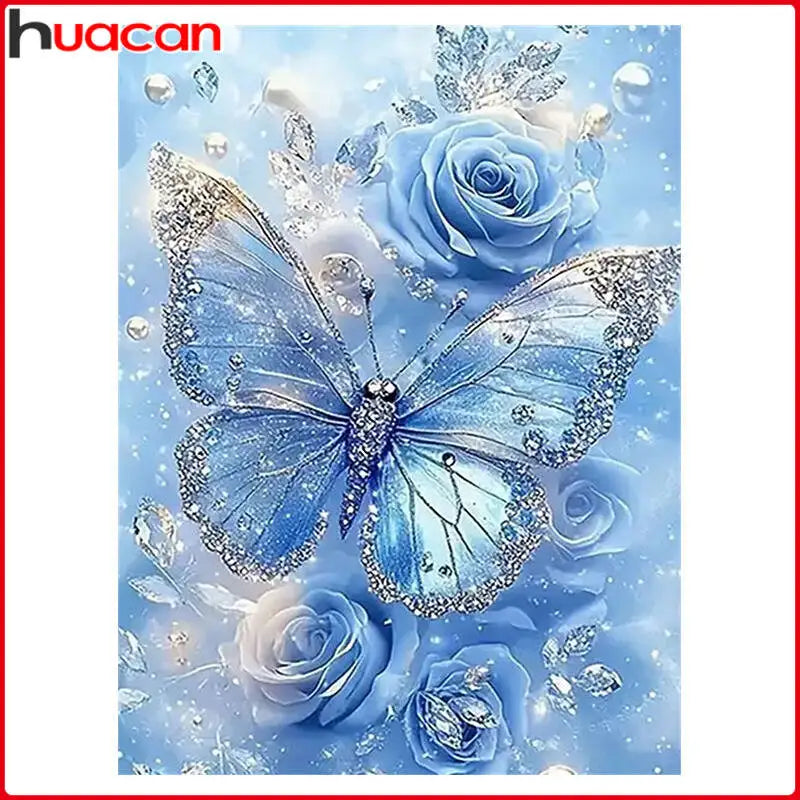 HUACAN Ice Diamond Butterfly Animal 5D Diamond Painting Art Kit