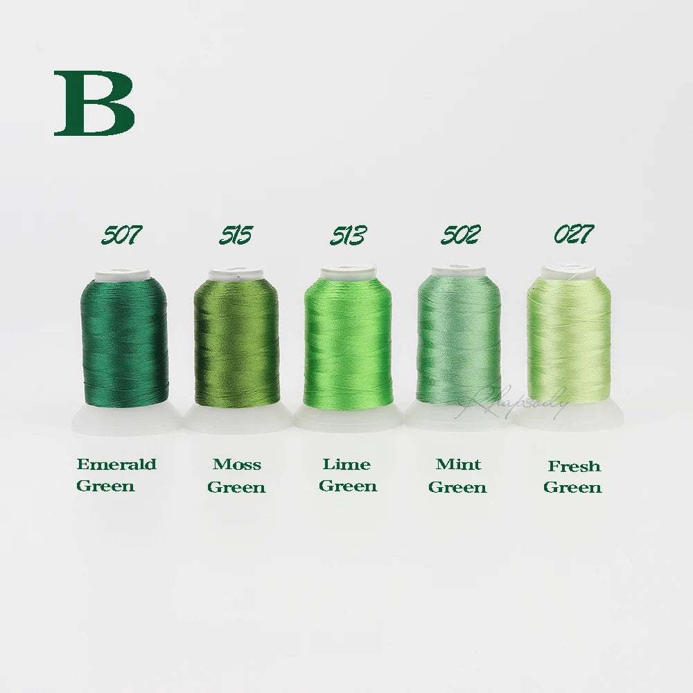 Rhapsody 40WT Polyester Embroidery Machine Thread 550Y 60 Colors