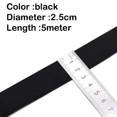5Meters Sewing Elastic Band Heavy Stretch High Elasticity Knit White/black/10-60MM