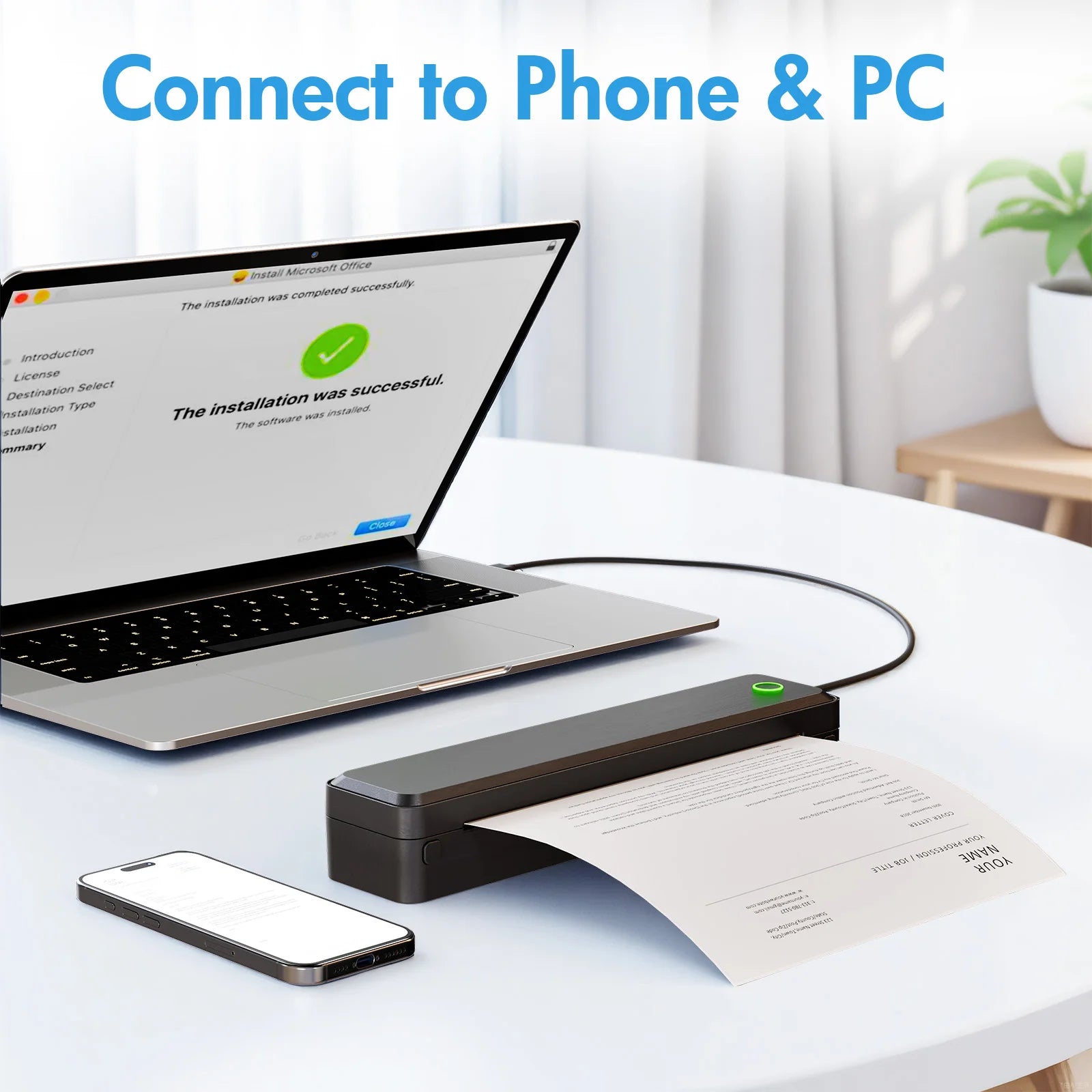 Portable Printers Wireless Inkless Thermal A4 Label Maker US Letter/A4/A5/B5