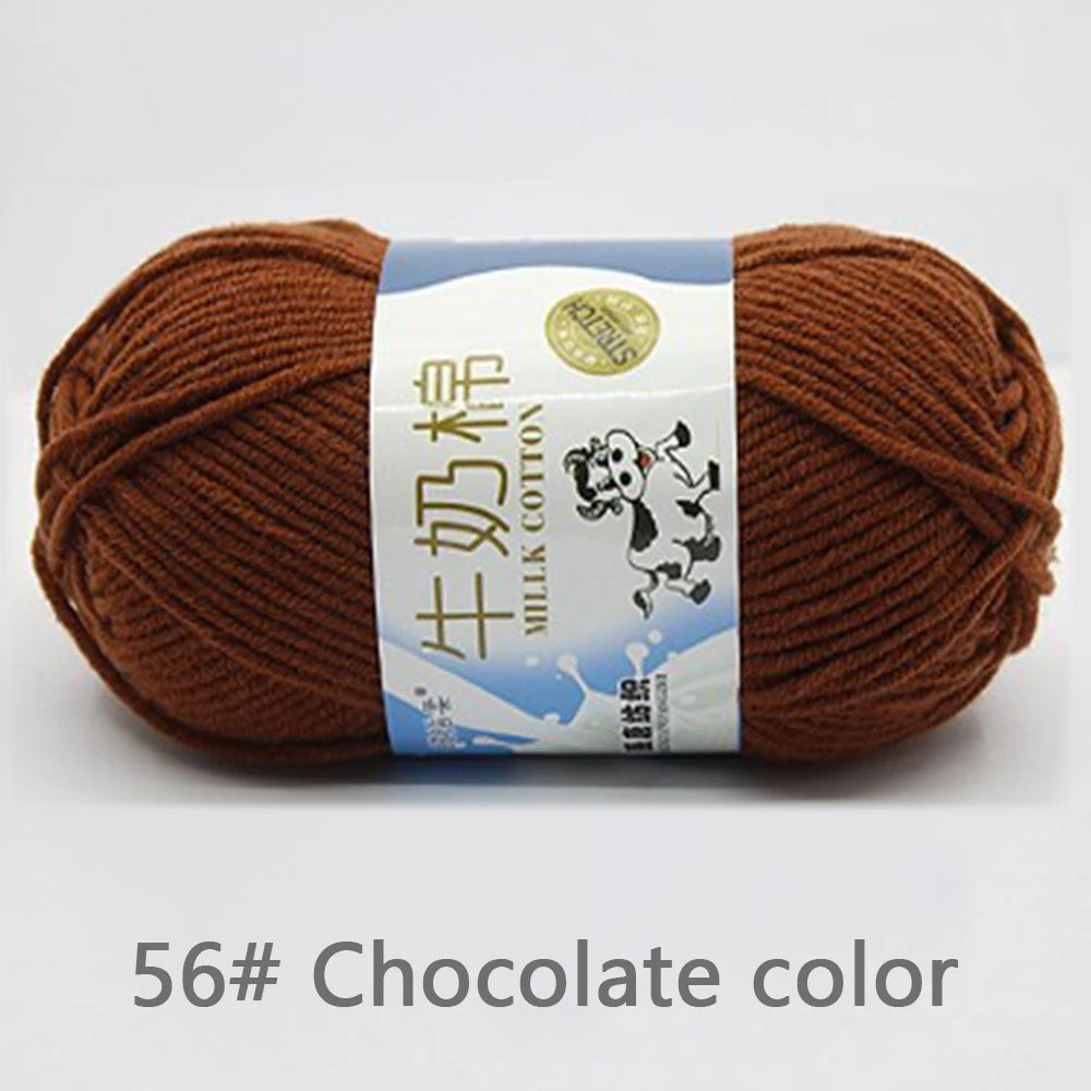New 5Pcs colorful Soft Milk Cotton 5Ply Yarn Children, Adults