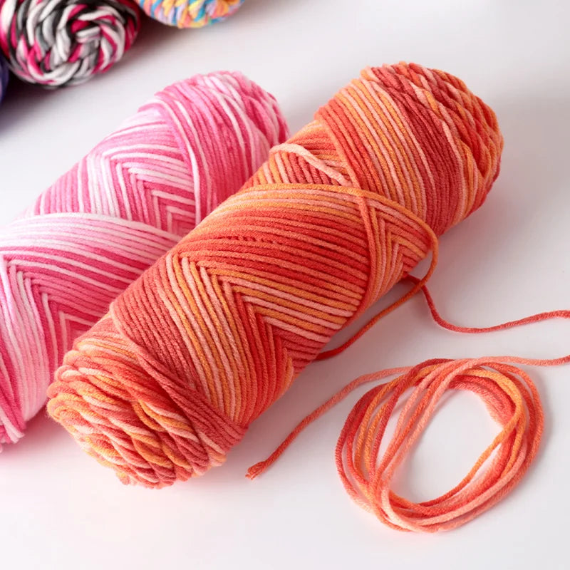 300g Halo Dyed 5-Strand Dyed Milk Cotton woven Crochet Yarn