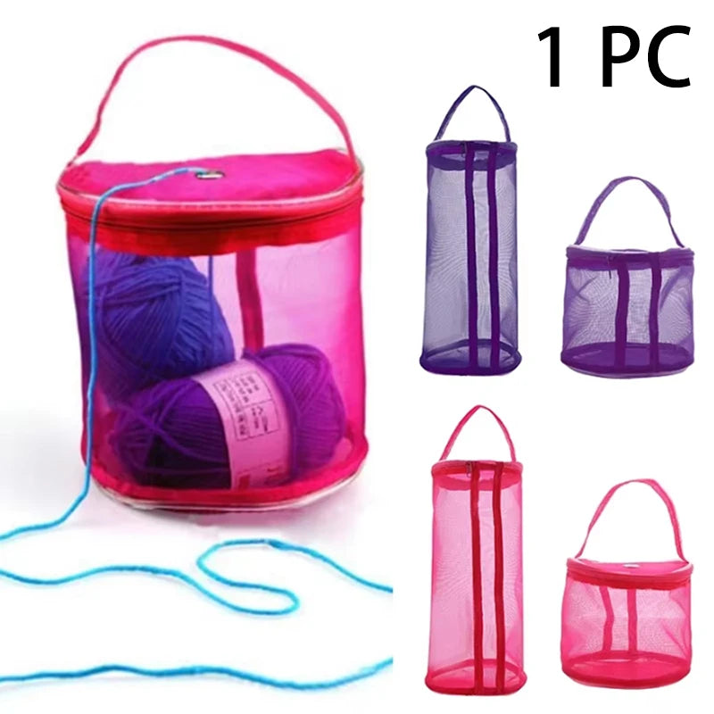 1Pc Portable Yarn Storage Bag Hollow Mesh Knitting Wool Yarn