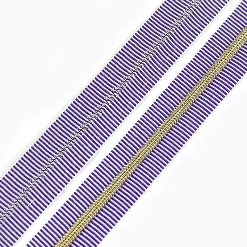 1/2/5Meters 5# Stripe Sewing Coil Zipper for Nylon Zips Bags Garment Decor Zip Tape By Meter Zippers Repair Kit DIY Accessories